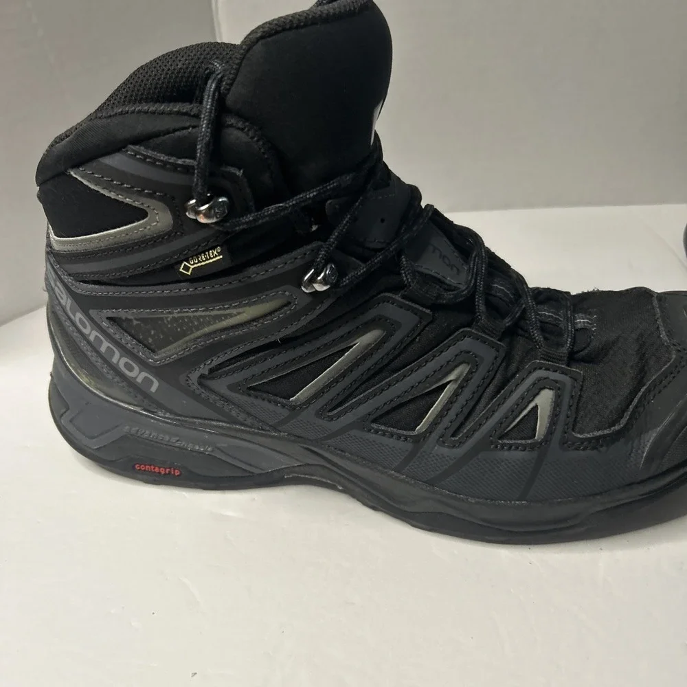Salomon X Ultra Mid 2 Ortholite Contagrip  Gore-Tex Boots Black Mens US 8.5